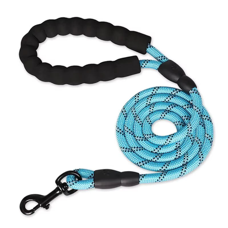 Reflective Dog Leash with Comfortable Padded Handle - Double Heavy Duty Traction Rope for Strong Dogs - Enhance Safety and Contr
