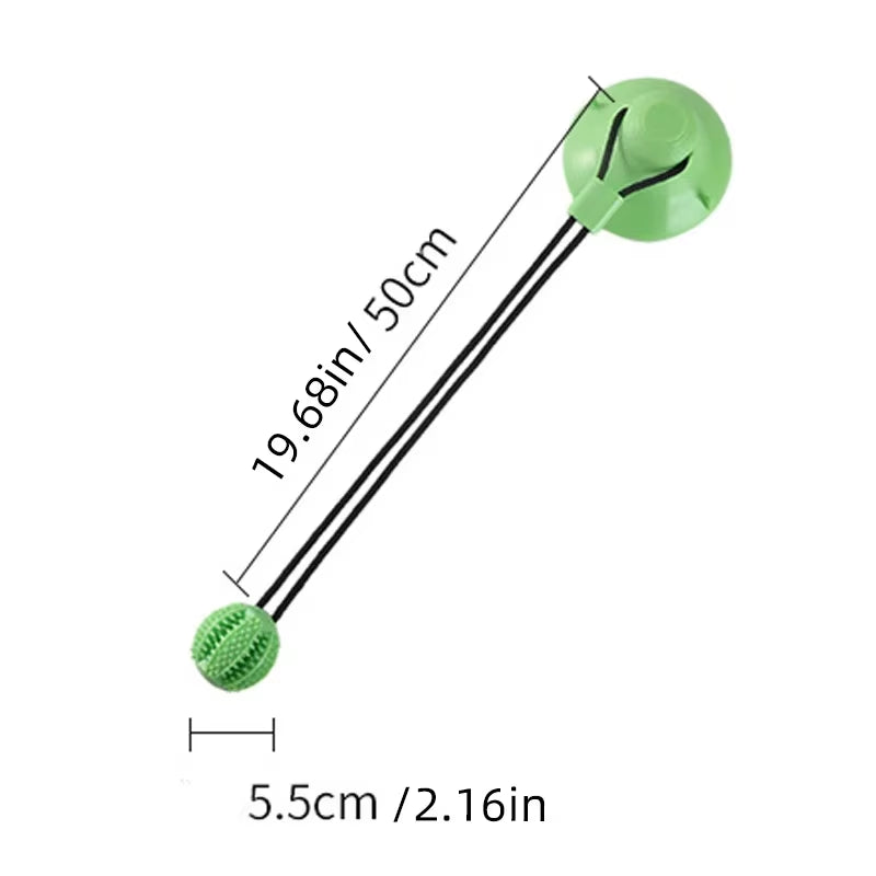 X Interactive Suction Cup Dog Toy with Sound and Treat Dispensing - Durable Rubber Ball for Training and Tug-Of-War Fun