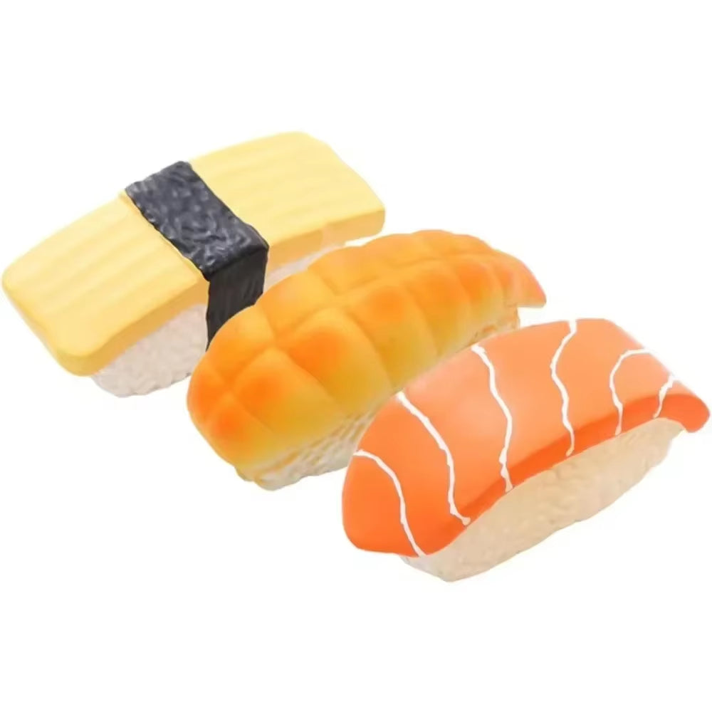 2025 Sushi Shaped Dog Toy, Soft Latex Squeaky Toy Perfect for Small to Medium Dogs, Innovative Food Themed Canine Play Toys New