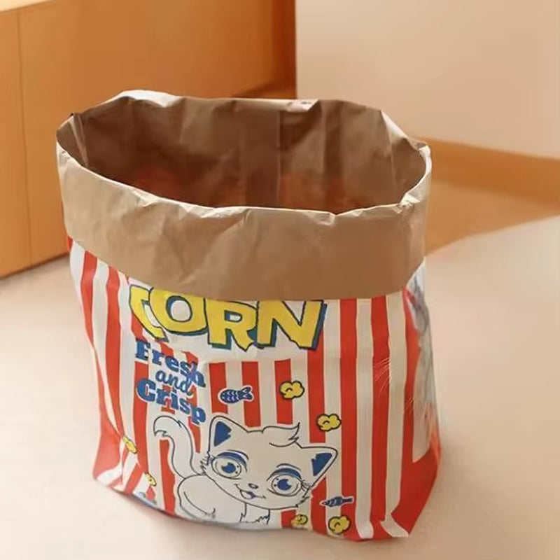 Creative Cute Durable Kraft Paper Popcorn Bag Hidden Food Puzzle Decompression Sound Chew Toy for Cat and Dog LSWJ02
