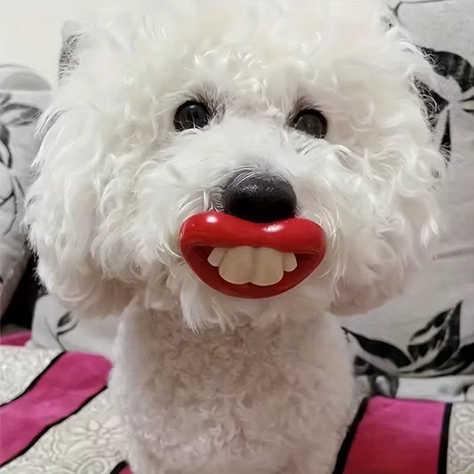 Interactive Red Lip Dog Toy for Fun & Dental Hygiene - Durable Chew Playtime Accessory