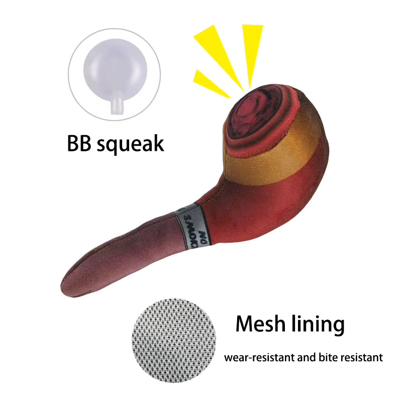 Dog Squeakers for Toys Pet Pipe Smoke Plush Pet Toy Dog Handsome Toy Dog Joint Toys Interactive Toy for Dogs