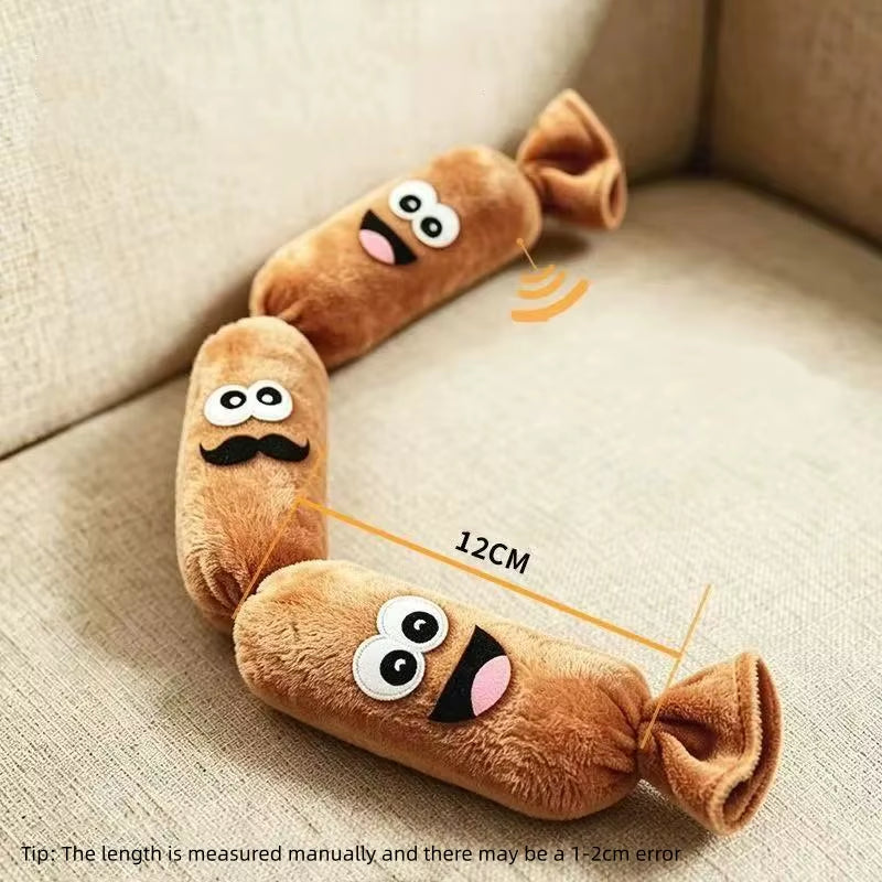 Pet Dog Simulated Sausage Plush Squeaky Toy BB Press Sound Bite-Proof Wear-Resistant Chew Toy Dog Self-Play Stress Relief Toy