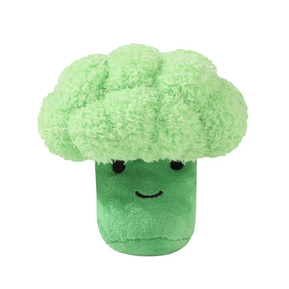 Plush Broccoli Dog Toy, Squeaky Chew Toy for Large Dogs & Corgis, Boredom Relief Companion Toy, Pet Molar Teething Supplies