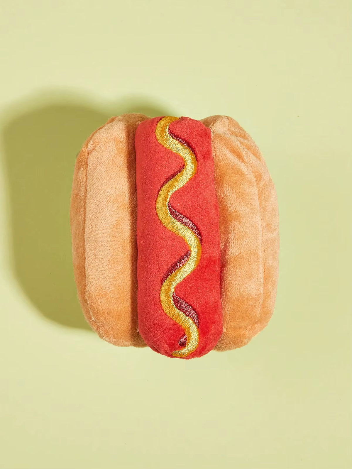 1Pc Hot Dog Design Pet Grinding Teeth Squeaky Plush Toy, Durable Chew Toy for Dog Interactive Supply