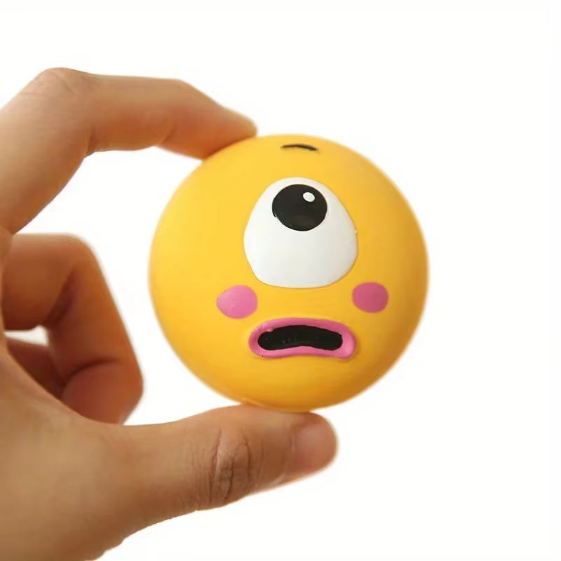 1Pc/3Pcs/Set Dog Sounding Toy with Cute Big Eyeball Design,Pet Durable Latex Chew Interactive Training with Squeaky Dog Toy Ball