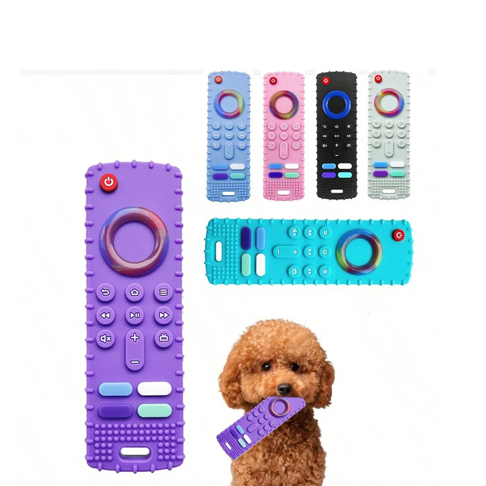 Silicone Puppy Teething Toys,Dog Chew Toys TV Remote Teethers for Small Dogs and Puppies,Interactive Toys for Dog Cleaning Teeth