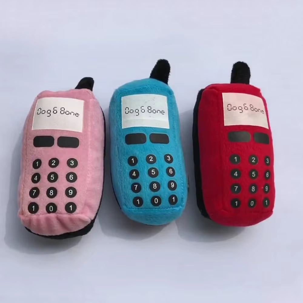 Pet Phone Sound Plush Puppy Squeak Dog Toy Soft Fabric Throw Gnaw Teeth Molar Cleaning Dog Accessories