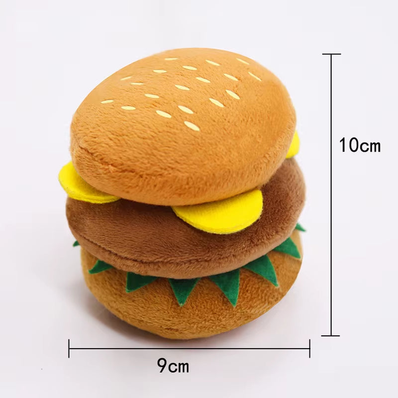 Funny French Fries Burger Plush Dog Toys Funny Interacative Squeak Chew Bite Puppies Toy Pets Supplies