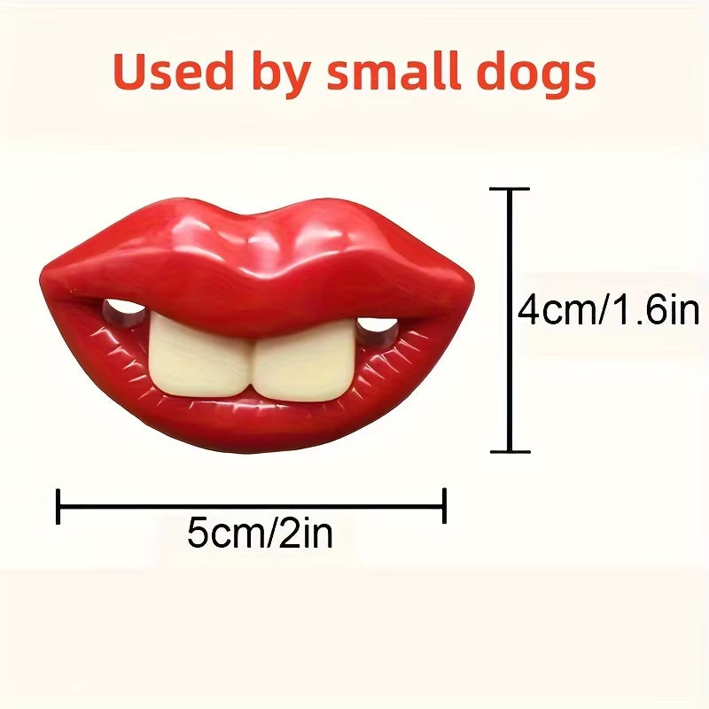 Interactive Red Lip Dog Toy for Fun & Dental Hygiene - Durable Chew Playtime Accessory