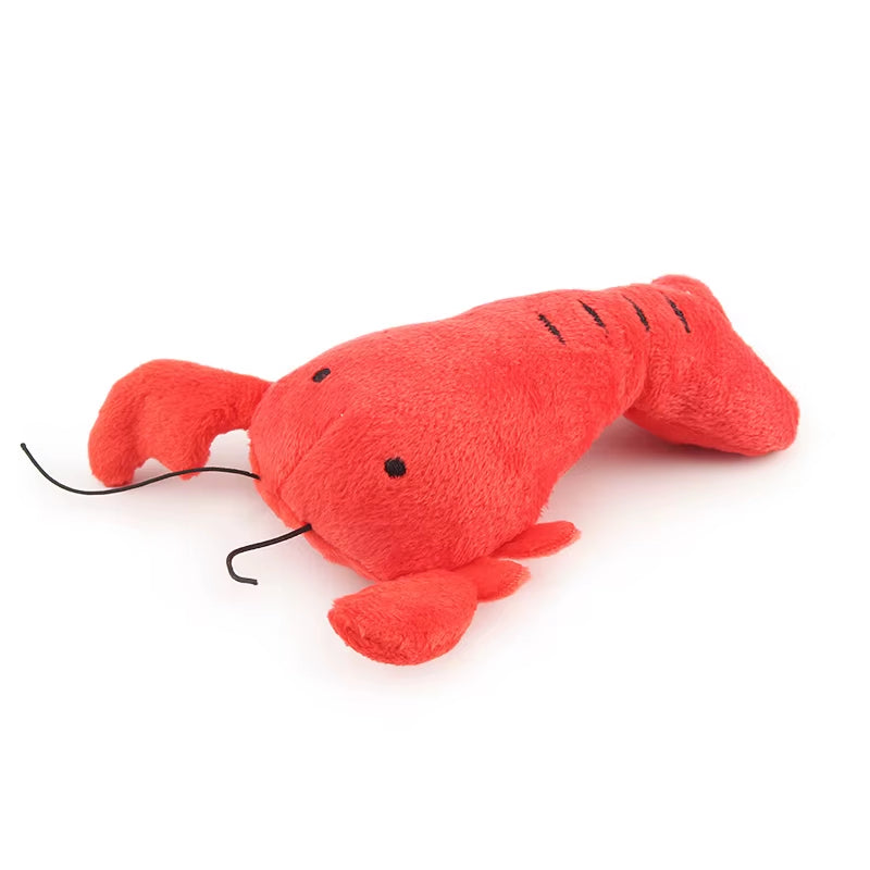 2PCS Lobster Plush Squeaky Dog Toy Cartoon Crab Puppy Pet Toy Soft Mini Pet Supplies for Cat