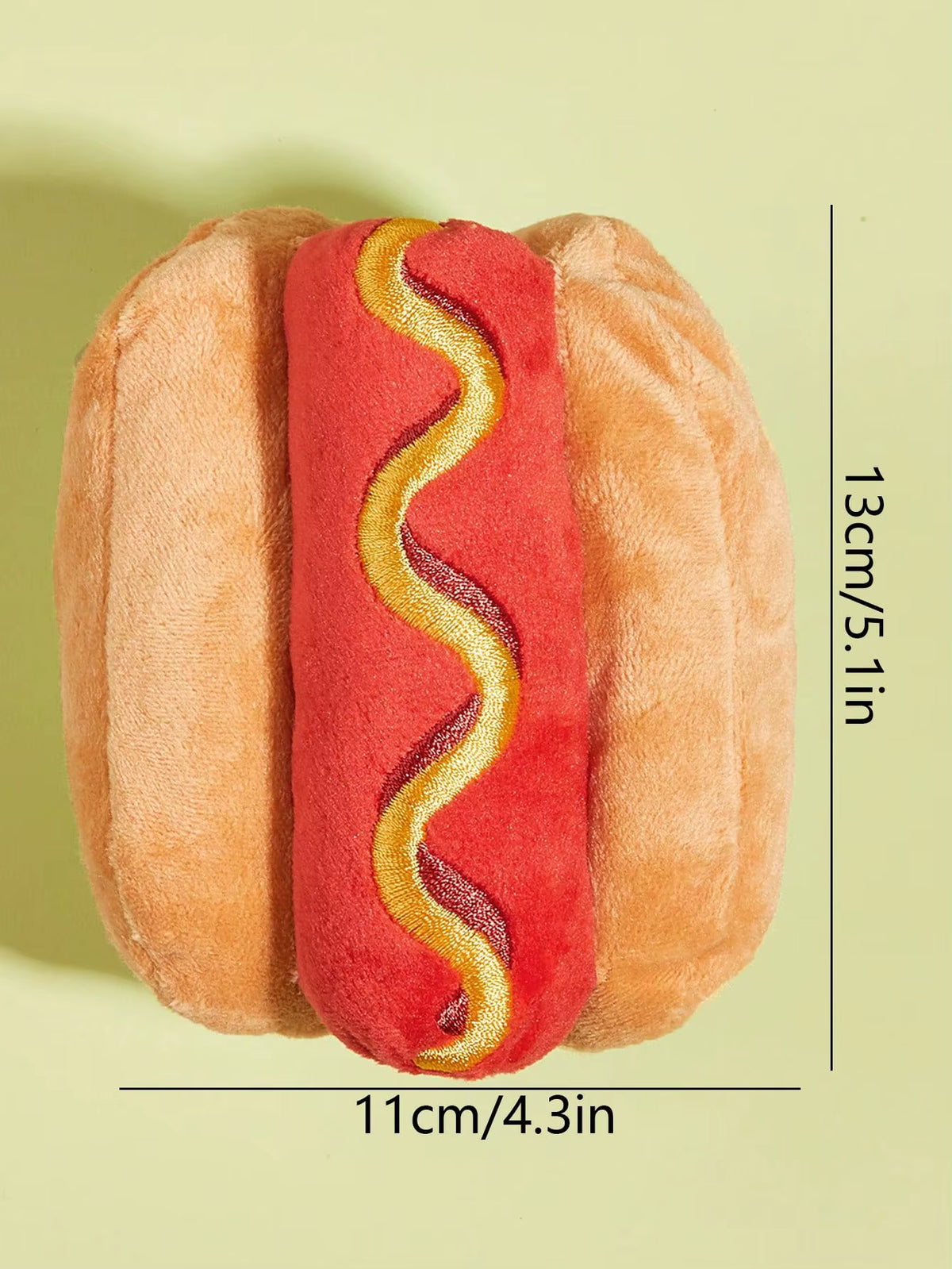 1Pc Hot Dog Design Pet Grinding Teeth Squeaky Plush Toy, Durable Chew Toy for Dog Interactive Supply