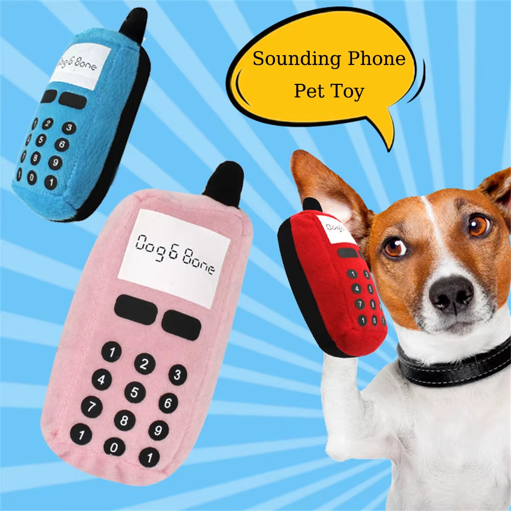 Pet Phone Sound Plush Puppy Squeak Dog Toy Soft Fabric Throw Gnaw Teeth Molar Cleaning Dog Accessories