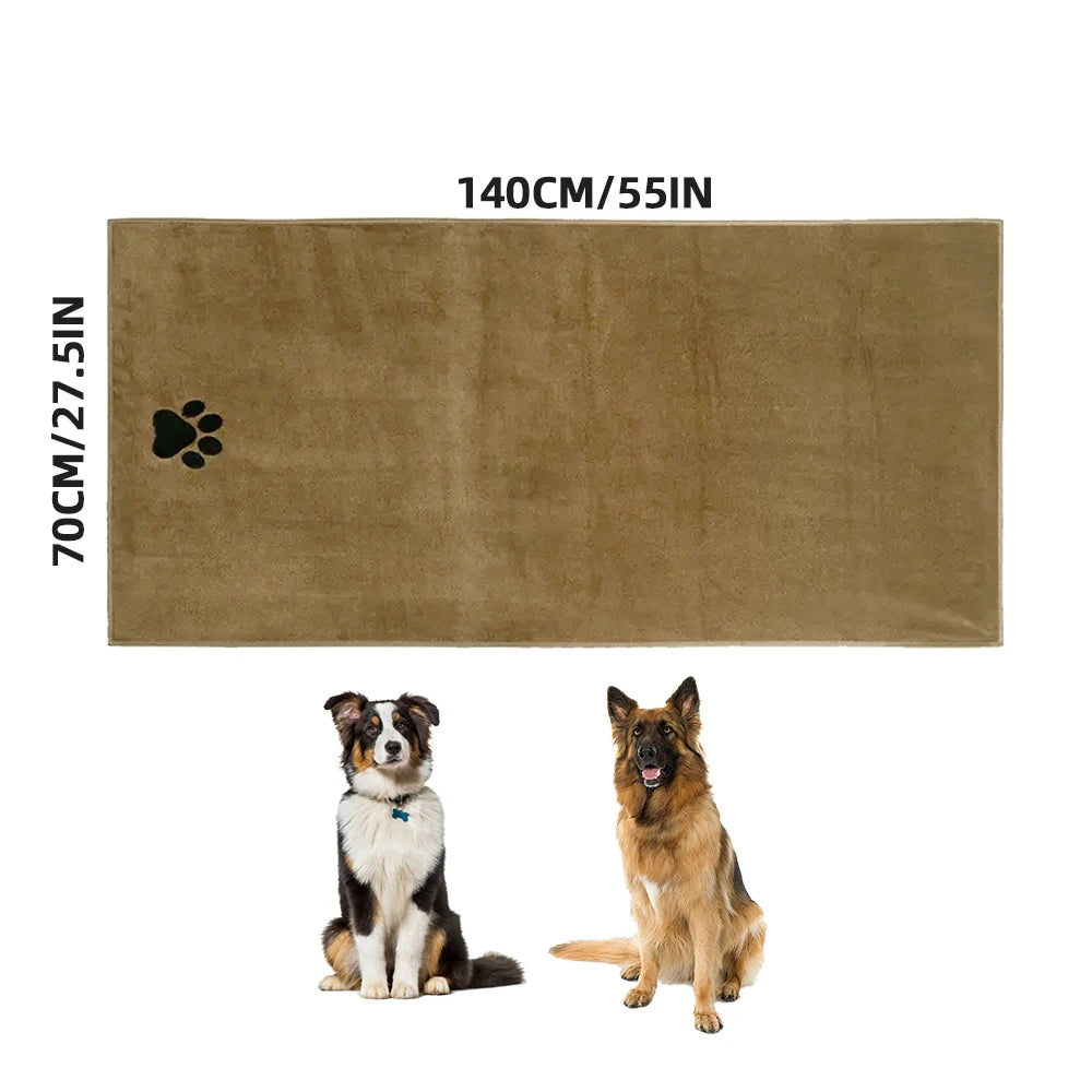 3 Size Options Microfiber Pet Bath Towel Embroidered Super Soft Absorbent Cat for Dogs Grooming Supplies