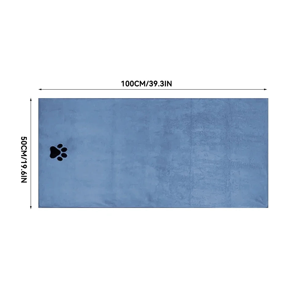 3 Size Options Microfiber Pet Bath Towel Embroidered Super Soft Absorbent Cat for Dogs Grooming Supplies