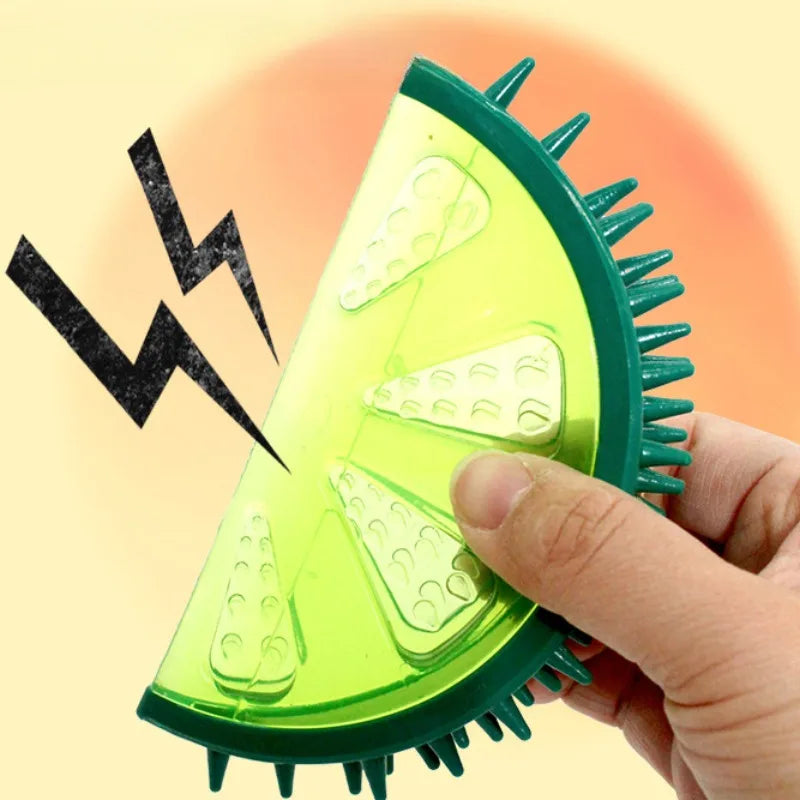 Pet Squeaky Chew Toy Dog Teeth Cleaning Toy Watermelon Pineapple Lemon Fruit Shape Puppy Bite Resistant Toy Pet Supplies