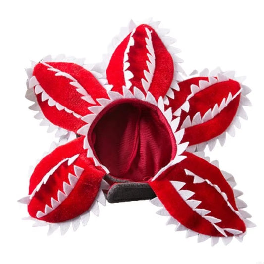 Halloween Winter Funny Cat Hat Demogorgon Scary Flower Costume Birthday Pet Accessories Pet Dogs Headwear Adjustable Sticker
