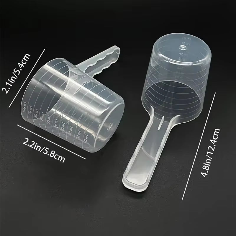 1Pc Transparent Pet Measuring Spoon with Scale Plastic Dog Cat Feeding Shovel Pet Tableware Supplies 50G 100Ml