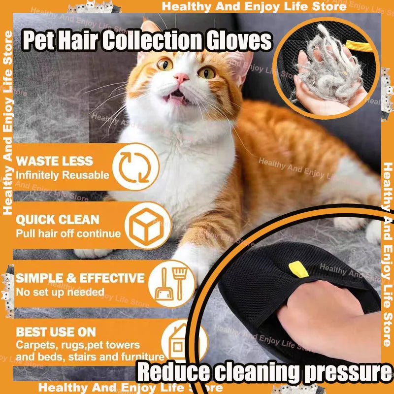 Pet Hair Cleaning and Collection Gloves Pet Double-Sided Multi-Functional Beauty Glove Tool Reduce the Pressure of Pet Ownership