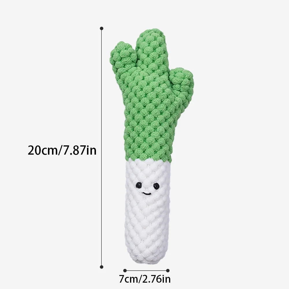 Plush Broccoli Dog Toy, Squeaky Chew Toy for Large Dogs & Corgis, Boredom Relief Companion Toy, Pet Molar Teething Supplies