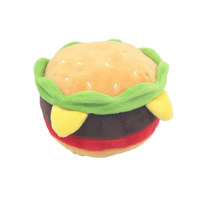 Hamburger Pet Dog Chew Safe Milkshake Funny Dog Chew Toy Comfortable Puppy Molar Toy Pizza Plush Doll Pet Supplies Accessories