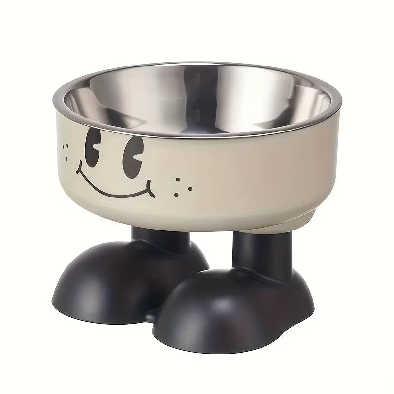 Raised Stainless Steel Pet Feeder Bowl No‑Spill Elevated Dog Cat Food Water Bowl
