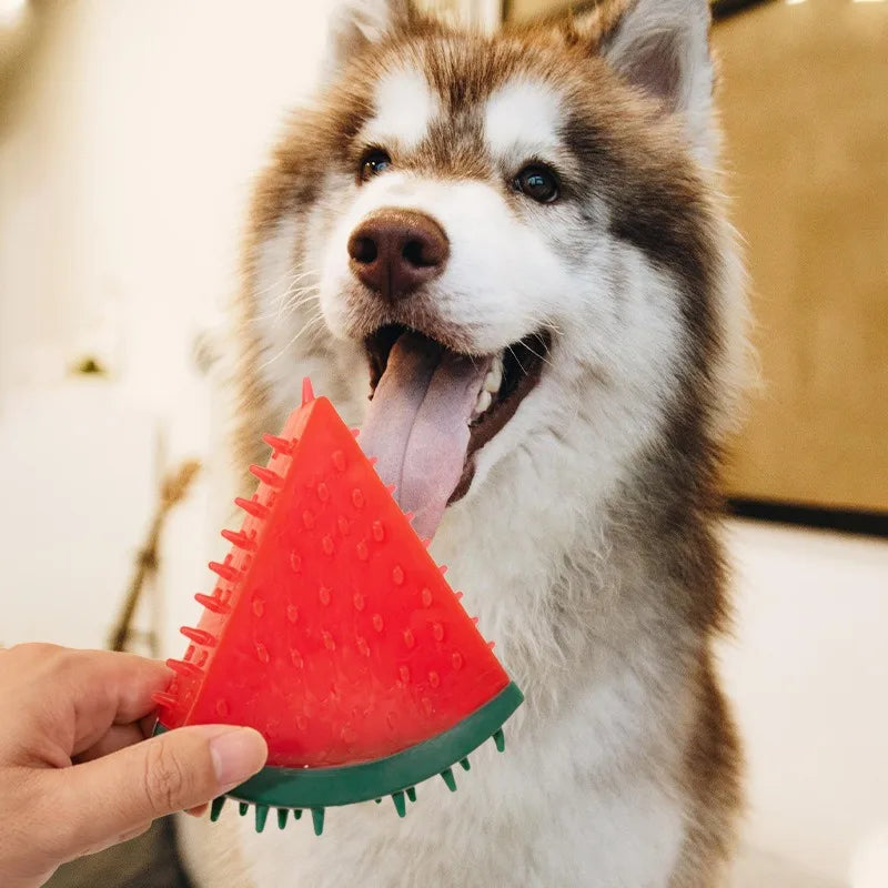 Pet Squeaky Chew Toy Dog Teeth Cleaning Toy Watermelon Pineapple Lemon Fruit Shape Puppy Bite Resistant Toy Pet Supplies