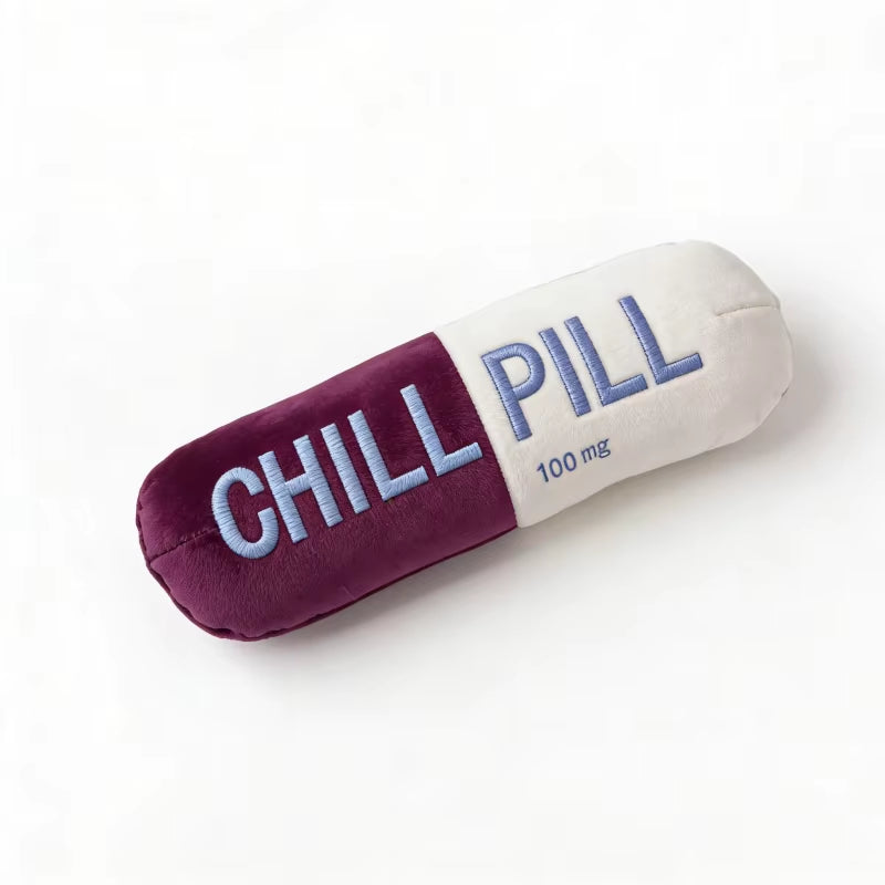 Pet Pill Indestructible Plush Capsule Dog Play Toy with Squeaker Dogs Tooth Chew Toy Safe Dog Tough Puppy Supplie Toys Resistant