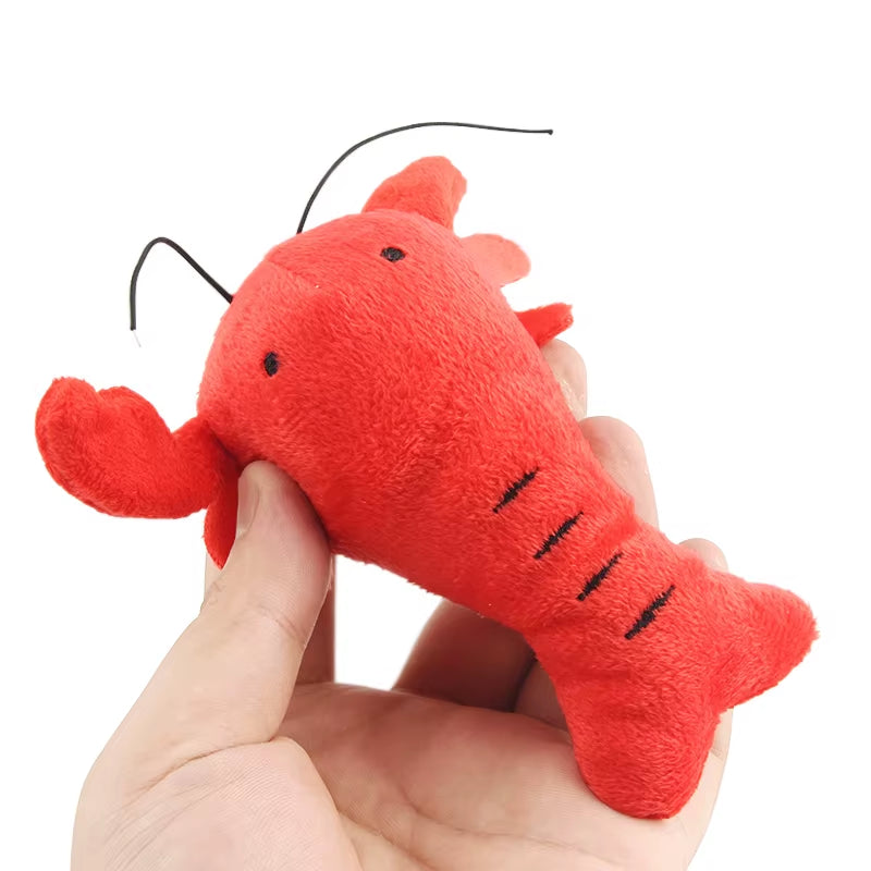 2PCS Lobster Plush Squeaky Dog Toy Cartoon Crab Puppy Pet Toy Soft Mini Pet Supplies for Cat