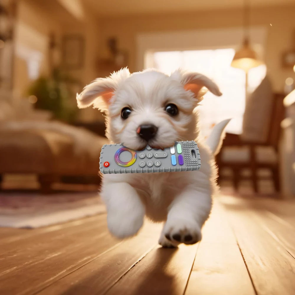 Silicone Puppy Teething Toys,Dog Chew Toys TV Remote Teethers for Small Dogs and Puppies,Interactive Toys for Dog Cleaning Teeth