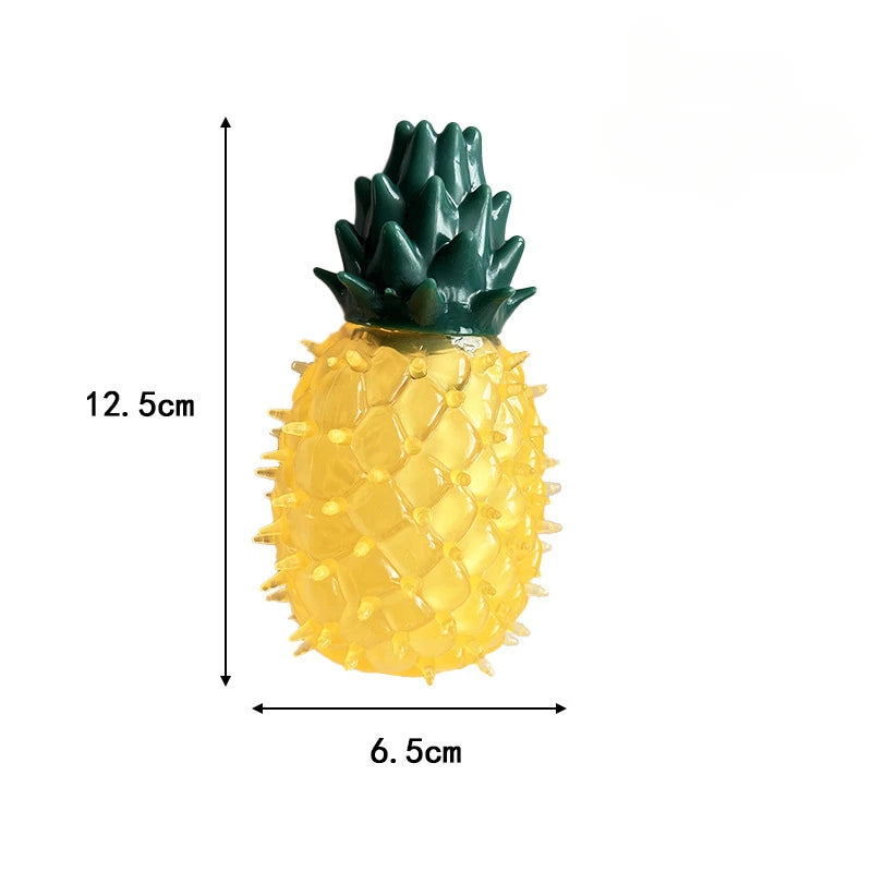 Pet Squeaky Chew Toy Dog Teeth Cleaning Toy Watermelon Pineapple Lemon Fruit Shape Puppy Bite Resistant Toy Pet Supplies