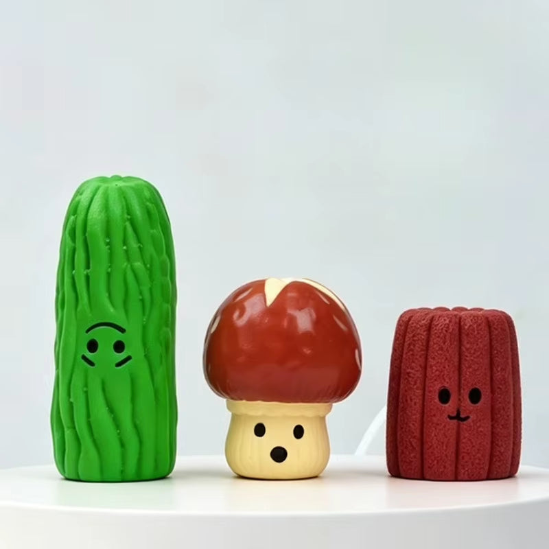 Pet Latex Toy Simulation Mushroom - Dog Chew Toy, Bite-Resistant, Squeaky, for Puppies Small Dogs, Teething Cleaning,