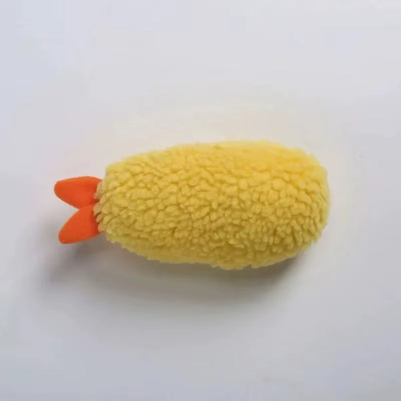 Fried Shrimp Tempura Dog Pet Chew Bite Squeaky Toy Cute Stuffed for Puppy Play Terrier Hond Shiba Yorkshire Corgi