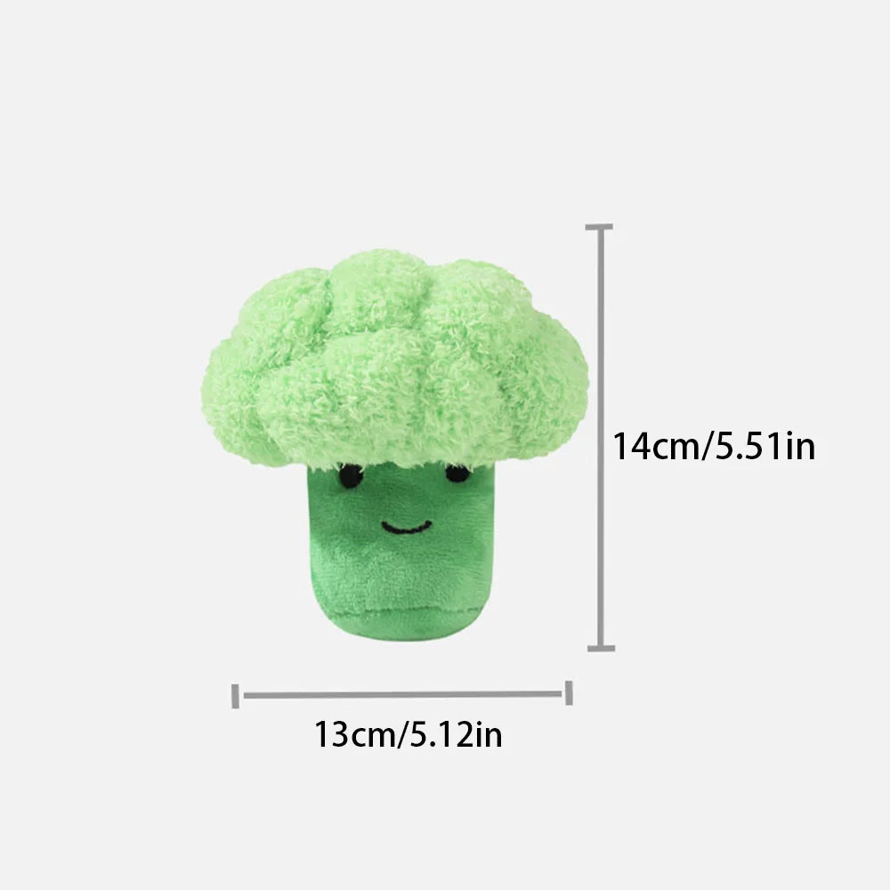 Plush Broccoli Dog Toy, Squeaky Chew Toy for Large Dogs & Corgis, Boredom Relief Companion Toy, Pet Molar Teething Supplies