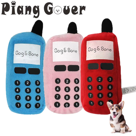 Pet Phone Sound Plush Puppy Squeak Dog Toy Soft Fabric Throw Gnaw Teeth Molar Cleaning Dog Accessories