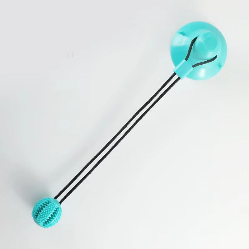 X Interactive Suction Cup Dog Toy with Sound and Treat Dispensing - Durable Rubber Ball for Training and Tug-Of-War Fun