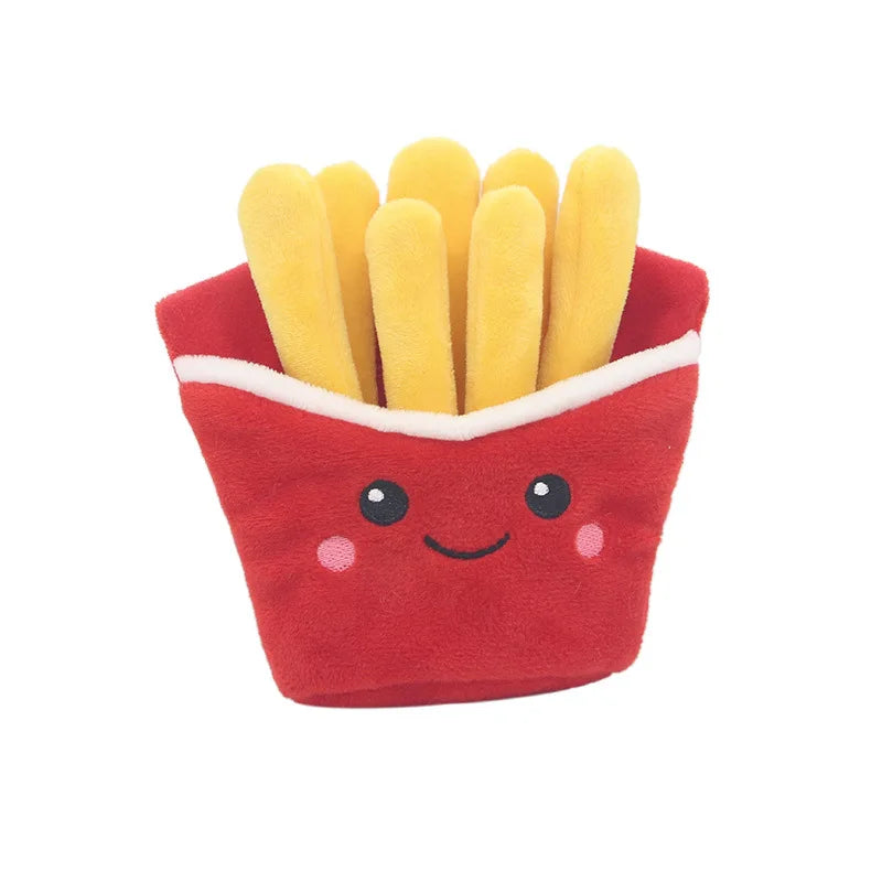 Hamburger Pet Dog Chew Safe Milkshake Funny Dog Chew Toy Comfortable Puppy Molar Toy Pizza Plush Doll Pet Supplies Accessories