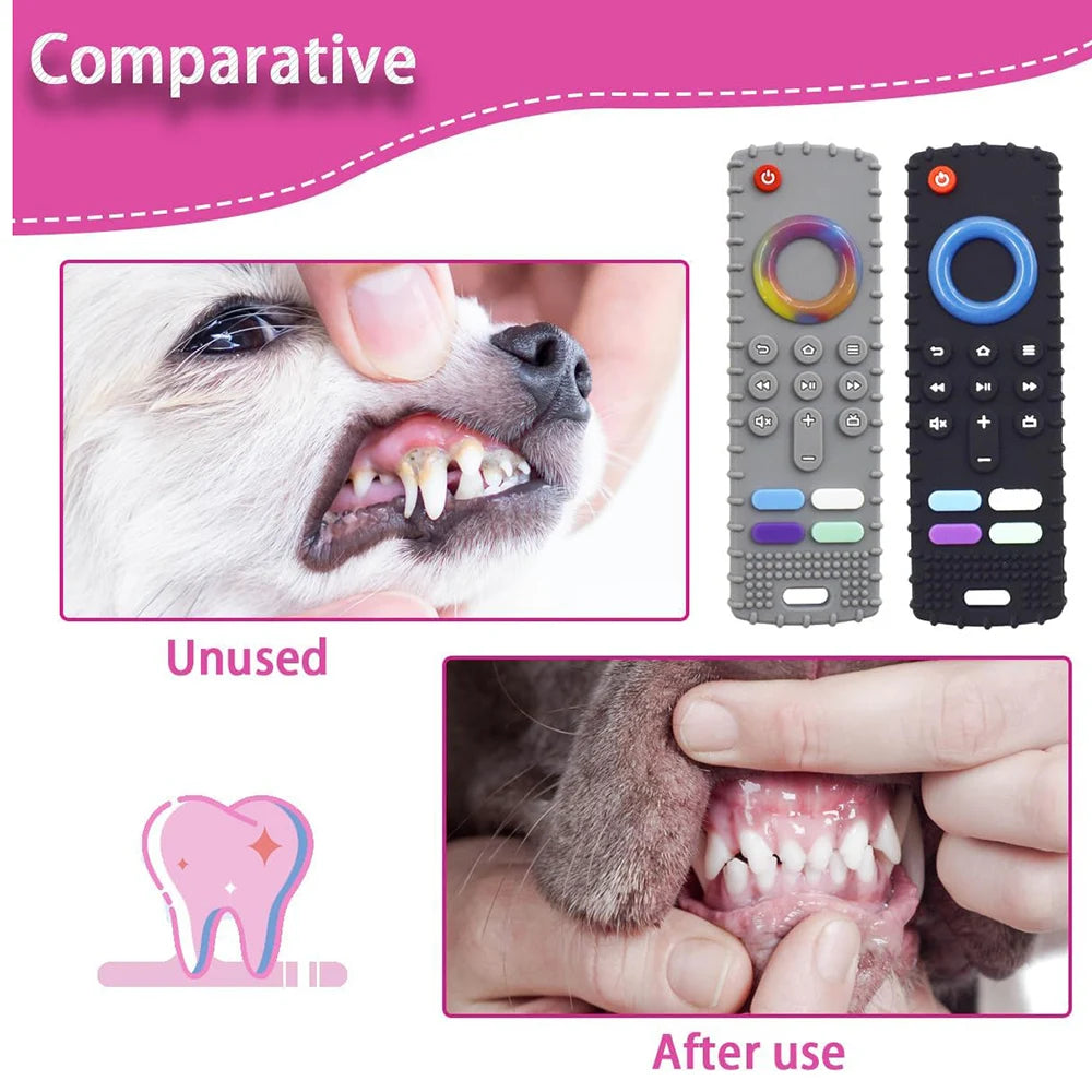 Silicone Puppy Teething Toys,Dog Chew Toys TV Remote Teethers for Small Dogs and Puppies,Interactive Toys for Dog Cleaning Teeth