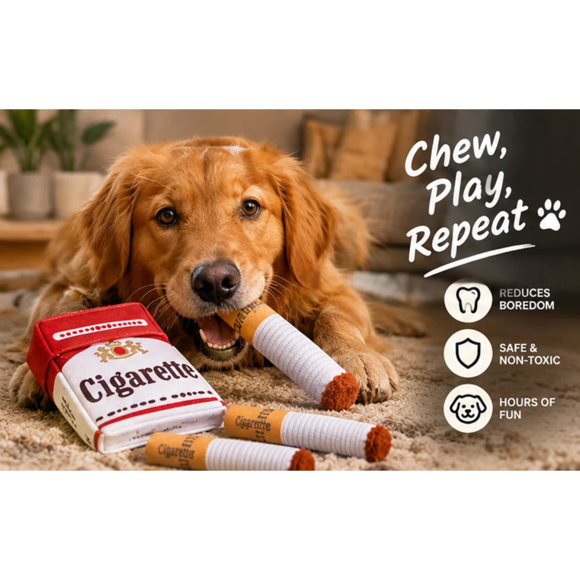 Dog chewing plush toy