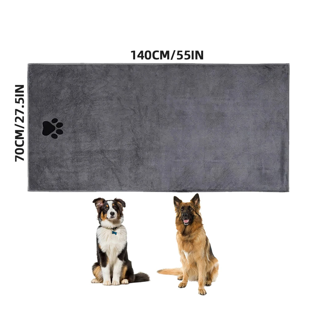 3 Size Options Microfiber Pet Bath Towel Embroidered Super Soft Absorbent Cat for Dogs Grooming Supplies