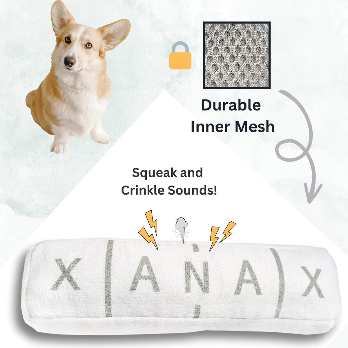 Chill Pup Funny Dog Toy - Parody Plush Squeaky Crinkle Dog Toy