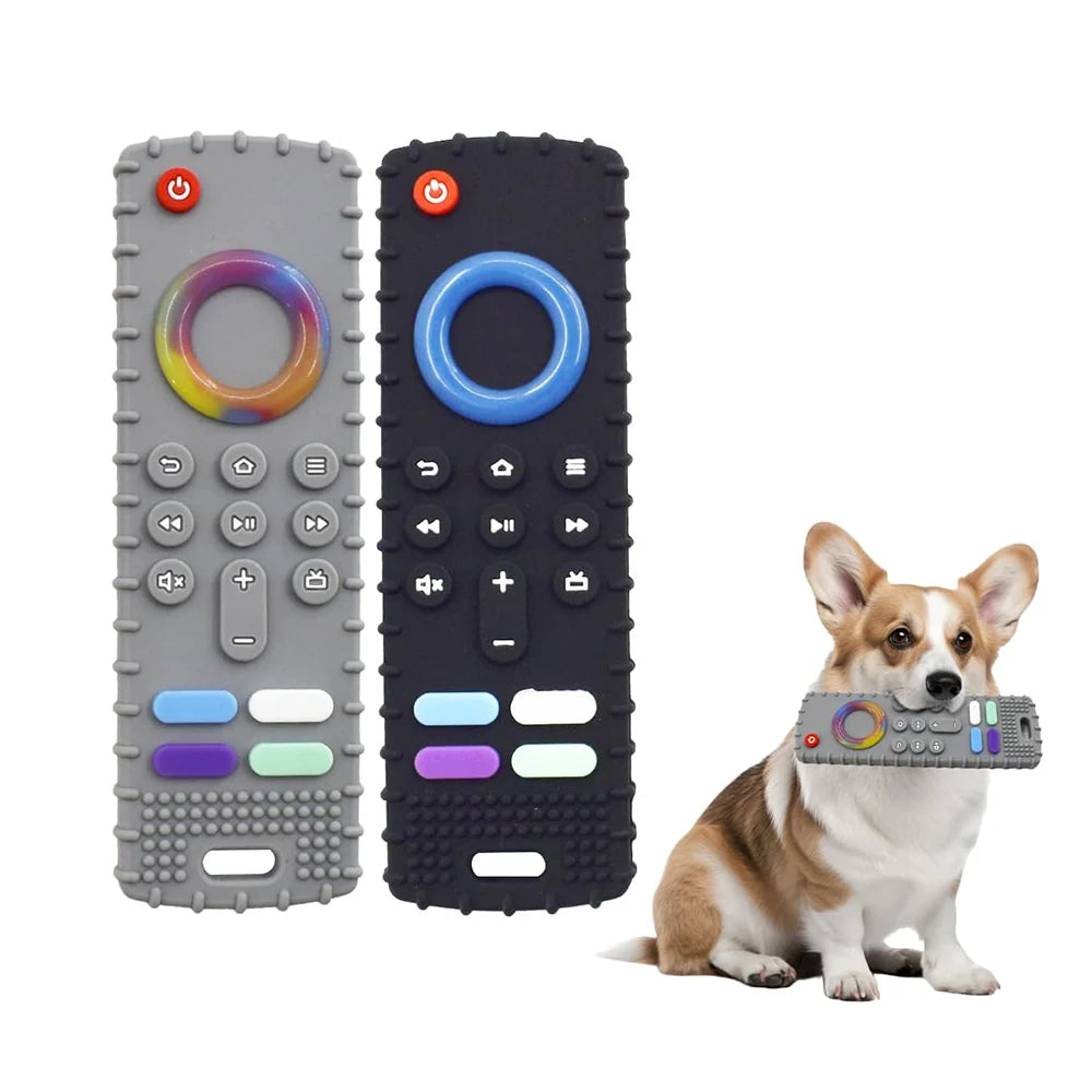 Silicone Puppy Teething Toys,Dog Chew Toys TV Remote Teethers for Small Dogs and Puppies,Interactive Toys for Dog Cleaning Teeth